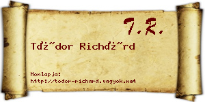 Tódor Richárd névjegykártya